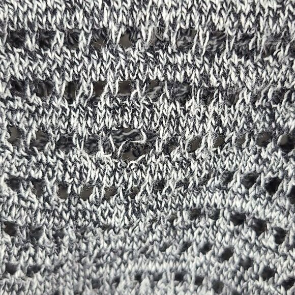 FOSSIL Button Down Oversized Cardigan Sweater Black/White/Gray Open Knit XS - Picture 4 of 9